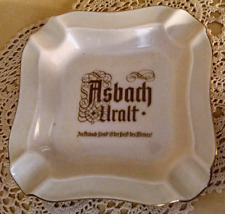 ASBACH URALT ASHTRAY HEINRICH GERMANY GERMAN BRANDY AD CERAMIC SQUARE GOLD. for sale  Shipping to South Africa