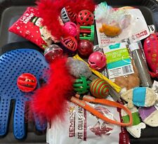 25 Pc Cat Toy Lot Balls Mice Crinkles Glove Collars & New Refillable Catnip Set for sale  Shipping to South Africa