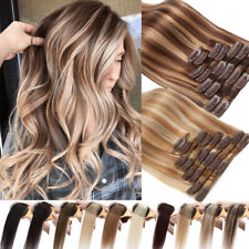 Clip In 100% Real Remy Human Hair Extensions 8 PIECES #Highlight Full Head Weft for sale  Shipping to South Africa