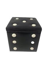 Caja de almacenamiento en forma de dados negros 7x7x7 con fichas de póquer y fichas de dominó segunda mano  Embacar hacia Argentina