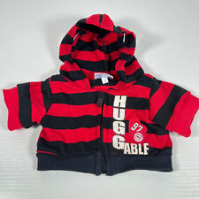 Build A Bear BABW Striped Red & Black "Huggable" Hoodie Jacket for sale  Shipping to South Africa