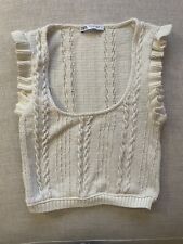zara white knit blouse for sale  West Orange
