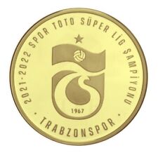 TURKEY 2022 GOLD PLATED SILVER COIN, TRABZONSPOR , CHAMPIONSHIP, FOOTBALL, used for sale  Shipping to Canada
