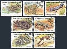 Kyrgyzstan 99-105, CTO. Reptiles 1996. Psammophis lineolatum, Natrix tessellata, for sale  Shipping to South Africa