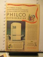 periódico anuncio 1944 PHILCO refrigerador cocina hielo congelado Segunda Guerra Mundial paz mundial segunda mano  Embacar hacia Argentina