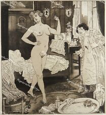 Espejo erótico desnudo inodoro Emil Sartori Bayros Viena Art Nouveau segunda mano  Embacar hacia Argentina