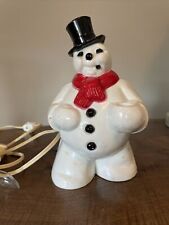 Vintage Rosbro Snowman royal Elec 7.5” Tall Hard Plastic Christmas 1950s W Light for sale  Puyallup