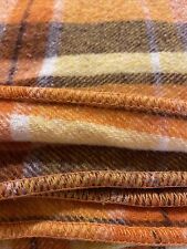 100% Wool Orange Vintage Blanket Used Australia 190 x 214cm for sale  Shipping to South Africa