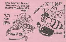 Cartão postal rádio CB QSL KHH-9227 abelha quadrinhos opala Blythe década de 1970 Plainview Arkansas comprar usado  Enviando para Brazil