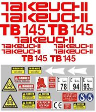 Decal Sticker set for: Takeuchi TB145  Mini Digger Pelle Bagger Excavator for sale  Shipping to Ireland