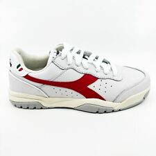 Diadora Maverick H.O.C. Tenis blancas rojas Italia para hombre de cuero de grano completo segunda mano  Embacar hacia Argentina