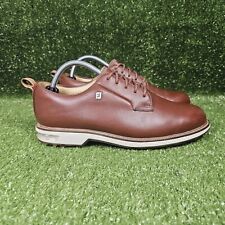 FootJoy Dryjoys Premiere 53987 Spikeless Brown Leather Golf Shoes Mens Size 8.5W for sale  Shipping to South Africa