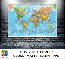 Mapa do Mundo Atlas Maravilhoso Mundo Citação Grande Cartaz Impressão Arte Presente Vários Tamanhos comprar usado  Enviando para Brazil