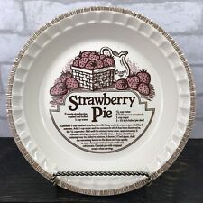 Vintage Strawberry Pie receta Hornear Plato Jeannette Hecho en EE. UU 10 3/4" segunda mano  Embacar hacia Argentina