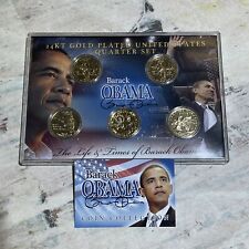 Coleção de moedas Barack Obama folheado a ouro 24k conjunto de moedas lacrado comprar usado  Enviando para Brazil