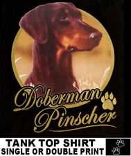 Muito Elegante legal Doberman Pinscher Cachorro Arte com letras em Ouro X716 Cachorro Regata, usado comprar usado  Enviando para Brazil
