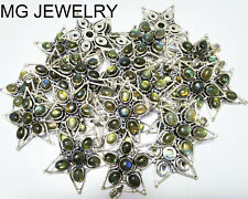 30pcs Spectrolite Labradorite Gemstone .925 Silver Plated Star Design Pendant, used for sale  Shipping to South Africa