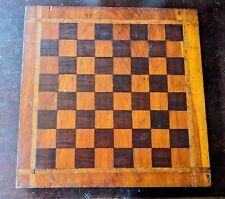 Beautiful Antique Wooden Inlaid Chess  Checker Board 20" x 20" x 1 3/4" thick for sale  Shipping to South Africa