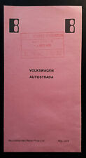 Volkswagen LT28 Motorhome Conversion Price & Options List / Brochure 1978, used for sale  SEVENOAKS