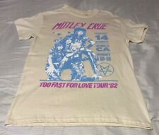 Camiseta Motley Crue tamanho pequeno bege/creme Too Fast For Love Tour 82 rosa retrô comprar usado  Enviando para Brazil