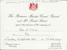 Usado, Cônsul Britânico Suécia, 1967/8, 4 convites e envelope, para Mr & Mrs R. Thorne comprar usado  Enviando para Brazil