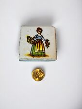 ANTIQUE European Italy Art lady  ceramic porcelain Handpainted tiles Salvage for sale  Shipping to South Africa