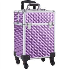 Professional Aluminum Makeup Train Case Travel Cosmetic Case w/ Drawer Used for sale  USA