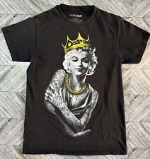 Marilyn Monroe T-Shirt Mens S Black Short Sleeve Gold Crown Tattoos Outdoors for sale  Shipping to South Africa