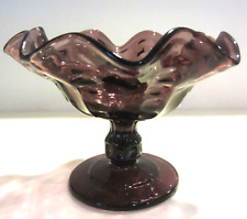 Vintage Fenton Amethyst Ruffle  Pedestal  Compote/Candy Dish for sale  Shipping to South Africa