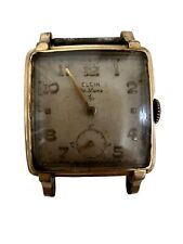 Reloj de pulsera cuadrado de lujo vintage de los años 50 para hombre Elgin cal rellena de oro 10 k 555, funciona, usado segunda mano  Embacar hacia Mexico