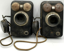 S.H. Par de teléfonos de intercomunicación Couch Co. principios de 1900 campanas de botón pulsador hombre cueva segunda mano  Embacar hacia Argentina