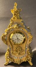 Reloj de abrigo AGB PARIS beige floral dorado patas 6,25" adornado victoriano segunda mano  Embacar hacia Argentina