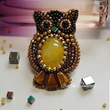 Handmade Brooch Owl prezent DIY Jewelry woman broszka biżuteria  брошь сова sowa na sprzedaż  PL