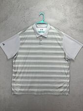 Adidas Shirt Adult 3XL Grey Awning Striped Logo Polo golf Rugby Activewear Mens for sale  Shipping to South Africa