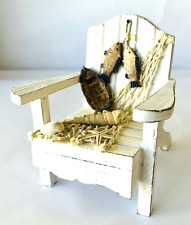 Cadeira Adirondack miniatura praia náutica conchas barco peixe branco rústico 6", usado comprar usado  Enviando para Brazil