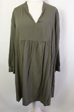 H&M Khaki Green Tunic Smock Dress Size XL Lightweight Holiday Outfit A453, used for sale  Shipping to South Africa