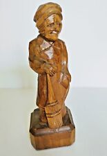 Hand Carved Wood Figurine by Quebec artist  Caron Lady with Broom 6 3/4" for sale  Canada