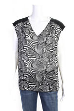Blusa Trina Turk feminina sem mangas estampa de zebra branca preta tamanho P comprar usado  Enviando para Brazil