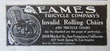 1906 Eames Tricycle Co sillas de ruedas inválidas impresión anuncio San Francisco CA segunda mano  Embacar hacia Argentina