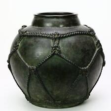 Vaso de bronze gravura padrão corda 9,8 polegadas MEIJI arte antiga japonesa fina comprar usado  Enviando para Brazil