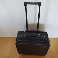 Fellowes Leather Travel Bag, on wheels, w/retractable push button handle for sale  Shipping to South Africa