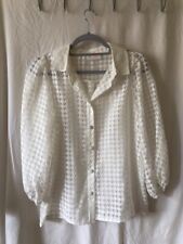 Sheer white houndstooth for sale  LONDON