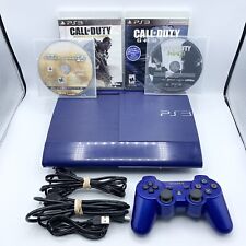 Sony Playstation 3 PS3 Super Slim 250GB Azurite Blue Console Rare Bundle *READ* for sale  Shipping to South Africa