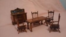 DOLLHOUSE 6 PC DINING ROOM SET TABLE, CHAIRS, SIDEBOARD for sale  Shipping to South Africa