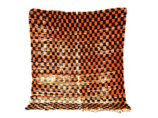 Tapete de área marroquino vintage, tapete quadriculado laranja e preto, tapete beni ourain. comprar usado  Enviando para Brazil