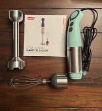Dash Chef Series Immersion Hand Blender 5 Speed Stick Blender Aqua Gently Used for sale  Shipping to South Africa