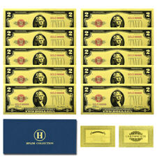 Billetes de oro de 10 piezas y sobre en dólares estadounidenses 2 tarjetas conmemorativas de recuerdo segunda mano  Embacar hacia Mexico