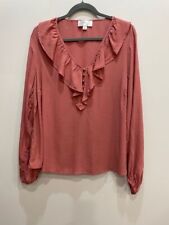 Blusa ligera para mujer Harper + Zoe rosa con volantes talla 0X segunda mano  Embacar hacia Argentina