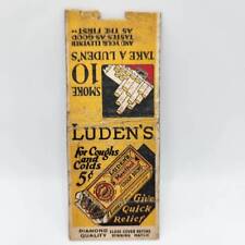 Vintage Matchbook Luden's Menthol Cough Drop Smoking 1940s for sale  Shipping to South Africa