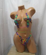 Ropa de baile exótica 2 piezas multicolor PARA MARDI GRAS totalmente nueva nunca USADA segunda mano  Embacar hacia Argentina